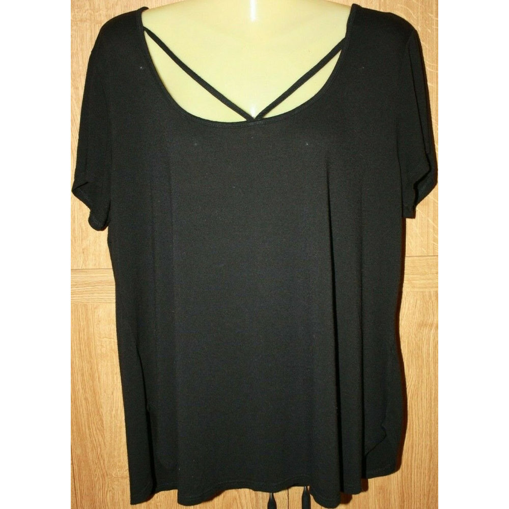 Trendyland Women Black Short Sleeve Top 1X GUC